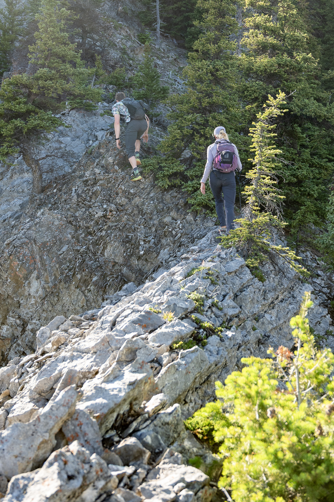 Steve & Megan headed to the SE ridge wall